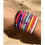 MUYOU 10 Pcs Friendship Bracelets Vsco Boho Beaded Bracelet for Women Surfer Bracelets Polymer Clay Rainbow Bracelet Elastic Rope Heishi Bracelet Set Summer Beach Jewelry