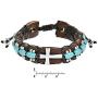 AeraVida Sleek Sideways Cross Simulated Turquoise Rolls Leather Adjustable Wrist Pull Bracelet AeraVida Sleek Sideways Cross Simulated Turquoise Rolls Leather Adjustable Wrist Pull Bracelet