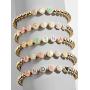 YBMYCM Letter Beaded Bracelets Initial Bracelets 14K Gold Plated Stretch Bracelets for Women Jewelry