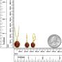 Gem Stone King 18K Yellow Gold Plated Silver Red Garnet Pendant Earrings Set For Women (7.20 Ct Oval with 18 Inch Chain)