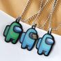 COMTRUDE Among Us Color Necklace, Premium Stainless Steel Amongus Game Pendant Chain for Strategy Casual Game Lovers (Bead Chain)
