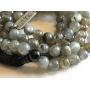 Crystal Mala Beads Necklace Reiki Healing Gem Stones Blessed & Energized Handmade 108 Buddhist Prayer Beads Buddha Beaded Necklaces Yoga Meditation Jewelry - w/Velvet Pouch ( Labradorite, 8 mm )