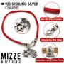 Sterling Silver Star of David Charm & Lucky Hamsa Hand Charms Bracelet on Red String Bracelet - Jewelry for Women Men & Teens - 7'' Length