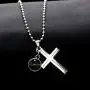 NA Cross Line Necklace,Mustard Seed Pendant, Stainless Steel Baptism Christian Jewelry, Cross Charms for Men Women Teens Y727
