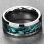 N-A 8 mm Inlaid Abalone Shell Beveled Tungsten Carbide Ring Jewelry for Wedding Party Finger Rings N-A 8 mm Inlaid Abalone Shell Beveled Tungsten Carbide Ring Jewelry for Wedding Party Finger Rings