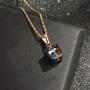 Swarovski Crystal Cube Pendant Necklaces for Women 14K Gold Plated Hypoallergenic Dainty Jewelry