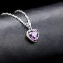 Uloveido Big Heart Shape Crystal Drop Pendant Necklace, Earrings and Rings Wedding Jewelry Set for Bridal Women Birthday Anniversary T481