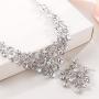 EVER FAITH Womens Crystal Gorgeous Floral Vine Bridal Necklace Earrings Set