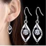 CARSHIER 11 Pairs Classic Silver Plated Dangle Drop Earrings for Women Simple Double Twist Long Thread Leaf Vertical Bar Christmas Fashion Earring Jewelry Gifts
