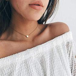 Shegirl Heart Choker Necklace Delicate Love Necklace Pendant Necklace Gold Jewelry for Women and Girls (Gold)