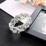 ORAZIO Rhinestone Wedding Necklace and Earrings Jewelry Sets for Women with Bridal Bracelet Necklace Set Bridesmaid Jewelry