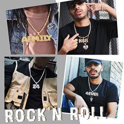 GoldChic Jewelry Customized Iced Out Bubble Pendant Gold Plated Initial Letter Pendant Necklace,18K Gold Plated Alphabet Charm Men Women Hip Hop Jewelry A to Z