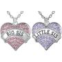 Girls, Teens, Women Gifts for Big Sis & Lil Sis Heart Necklace Set for 2, Sister Necklaces, Big & Little Sisters Jewelry Gifts