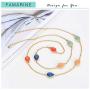 FAMARINE Multicolor Resin Beaded Chain Long Scatter Necklace for Girls Women, Red Blue Green Orange