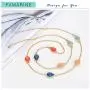 FAMARINE Multicolor Resin Beaded Chain Long Scatter Necklace for Girls Women, Red Blue Green Orange FAMARINE Multicolor Resin Beaded Chain Long Scatter Necklace for Girls Women, Red Blue Green Orange
