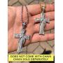 Harlembling Solid 925 Sterling Silver Iced Cross Pendant - Mens - 2.25'' - Fits Up to 5mm Chains!