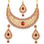 Touchstone Indian Bollywood Intricately Crafted Diamond Look Rhinestone Crystal Colorful Wedding Designer Jewelry Necklace Set in Gold and Silver Tone for Women.