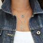 Zehory Boho Layered Cross Necklace Gold Evil Eyes Pendant Necklaces Crystal Jesus Necklaces Chain Jewelry for Women and Girls
