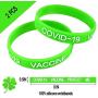Poem Park Silicone Bracelet COVID-19 Vaccine Vaccinated Protect Me ，COVID 19 Sport Wristbands,2-Pack Adult Size