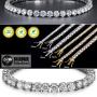BLICHAIN Tennis Chain Necklace Bracelet 18K Gold Silver Bling Bling Luxury Iced Out Chain 4MM with Cubic Zirconia Stones Hip Hop Jewelry for Men and Women 7inches to 24inches
