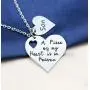 Joycuff A Piece of My Heart is in Heaven Memorial Gifts for Loss of Loved One Stainless Steel Silver Pendant Necklace Sympathy Gifts for Women Sister