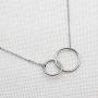 IDLAN Wedding Gifts Wedding Jewelry 2 Interlocking Infinity Double Circles Necklace