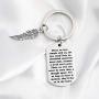 FUSTMW Memory Keychain Remembrance Gift Loss Jewelry in Memory of Dad Mom Loved One Angel Wing Charm Those We Love Remain with Us for Love Itself Lives on