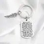 FUSTMW Memory Keychain Remembrance Gift Loss Jewelry in Memory of Dad Mom Loved One Angel Wing Charm Those We Love Remain with Us for Love Itself Lives on