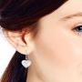 Adorable Puffy Hearts with Brushed Finish .925 Sterling Silver Dangle Earrings