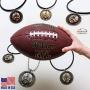 Football Necklace I Can Do All Things Through Christ in Antique Silver Finish Phililippians 413