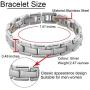 N+NITROLUBE Magnetic Therapy Bracelet for Men Women Silver Stainless Steel Bracelets 7.87 inches Elegant Magnetic Jewelry