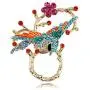 TUSHUO Elegant Vivid Birds Branches Colorful Rhinestone Holiday Regular Eyeglasses Sunglasses Reading Glasses Holder Magnetic Brooch Chic ID Badge Retractable Holder Work Pin Beautiful Gpld