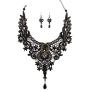 Charm.L Grace Black Lace Gothic Lolita Pendant Choker Necklace Wedding Halloween Accessories