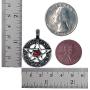 Wicca Wiccan Pagan Jewelry Celtic Pentacle Pentagram Star Red Crystal Gem Pewter Pendant Necklace Protection Amulet Wealth Money Good Fortune Luck Lucky Charm Talisman Medallion w silver ball chain