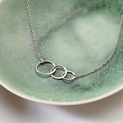 Dear Ava Sisters Gift Necklace: Sister Birthday Gift, Big Sister Gift, 3 Asymmetrical Circles (Silver-Plated-Brass, NA)