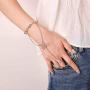 Yalice Boho Finger Bracelet Ring Butterfly Hand Chains Crystal Slave Finger Chain Jewelry for Women and Girls (Silver)