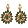 Touchstone Indian Bollywood Desire Traditional Indian Floral Motif Pear Shape Rhinestones Designer Jewelry Chandelier Earrings In Antique Gold Tone For Women.