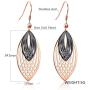 Rose Gold Hollow Leaf Dangle Earrings,Stainless Steel Dangle Drop Earrings for Women Girls Christmas Valentines Day Jewelry