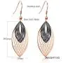 Rose Gold Hollow Leaf Dangle Earrings,Stainless Steel Dangle Drop Earrings for Women Girls Christmas Valentines Day Jewelry