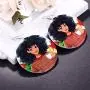 Hanpabum 16pairs African Women Earrings Ethnic Style Dorp Dangle Earring Round Natural Wooden Painted Jewelry Hanpabum 16pairs African Women Earrings Ethnic Style Dorp Dangle Earring Round Natural Wooden Painted Jewelry