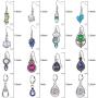 16 Pairs Crystal Drop Dangle Earrings Crystal Dangle Hook Earrings Teardrop Pendant Hoop Earrings Multicolor Boho Crystal Earrings Set for Women Girls Jewelry