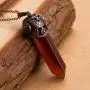 Bivei Retro Antique Brass Chakra Necklace Hexagonal Prism Gemstone Quartz Crystal Stone Healing Pendant Bivei Retro Antique Brass Chakra Necklace Hexagonal Prism Gemstone Quartz Crystal Stone Healing Pendant