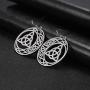 VASSAGO Stainless Steel Triquetra Celtic Knot Symbol Crescent Moon Earrings Circle Charm Drop Dangle Earring for Women Girls Jewelry Gifts