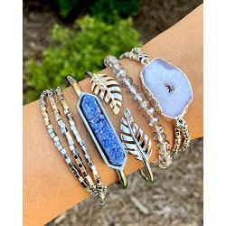 Kinsley Armelle Goddess Collection - Silver Laurel Leaf Bracelet