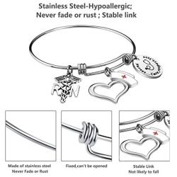Nurse Gifts for Women - RN Nurse Bracelet, Nursing Graduation Gifts, Nurse Practitioner Gifts, Christmas Gifts for Nurse