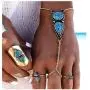 Olbye Turquoise Bracelet Silver Ring Bracelet Personalize Hand Chain Everyday Bracelet Jewelry for Women and Teen Girls