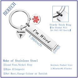 BEKECH Pacemaker Keychain Medical Alert Emergency Medical Technician Gift Heart Patient Medical Jewelry Keyring Gift