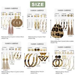 Fashion Earrings for Women Trendy Teen Girls Boho Dangle Earring & Pearl Stud Jewelry Set, Acrylic Drop Rattan Leather Earring for Birthday Party/Valentine/Christmas Gifts