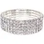 Oussum Swarovski Element Austrian Crystal Stretch Bracelet Jewelry in Silver Tone Oussum Swarovski Element Austrian Crystal Stretch Bracelet Jewelry in Silver Tone