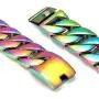 ROWIN&CO Super Large 32mm Mens Bracelets Rainbow Multicolor Heavy 316L Stainless Steel Huge Punk Wrist Chain & Curb Cuban Chain Bangles Men Jewelry, 9.5 inch ROWIN&CO Super Large 32mm Mens Bracelets Rainbow Multicolor Heavy 316L Stainless Steel Huge Punk Wrist Chain & Curb Cuban Chain Bangles Men Jewelry, 9.5 inch